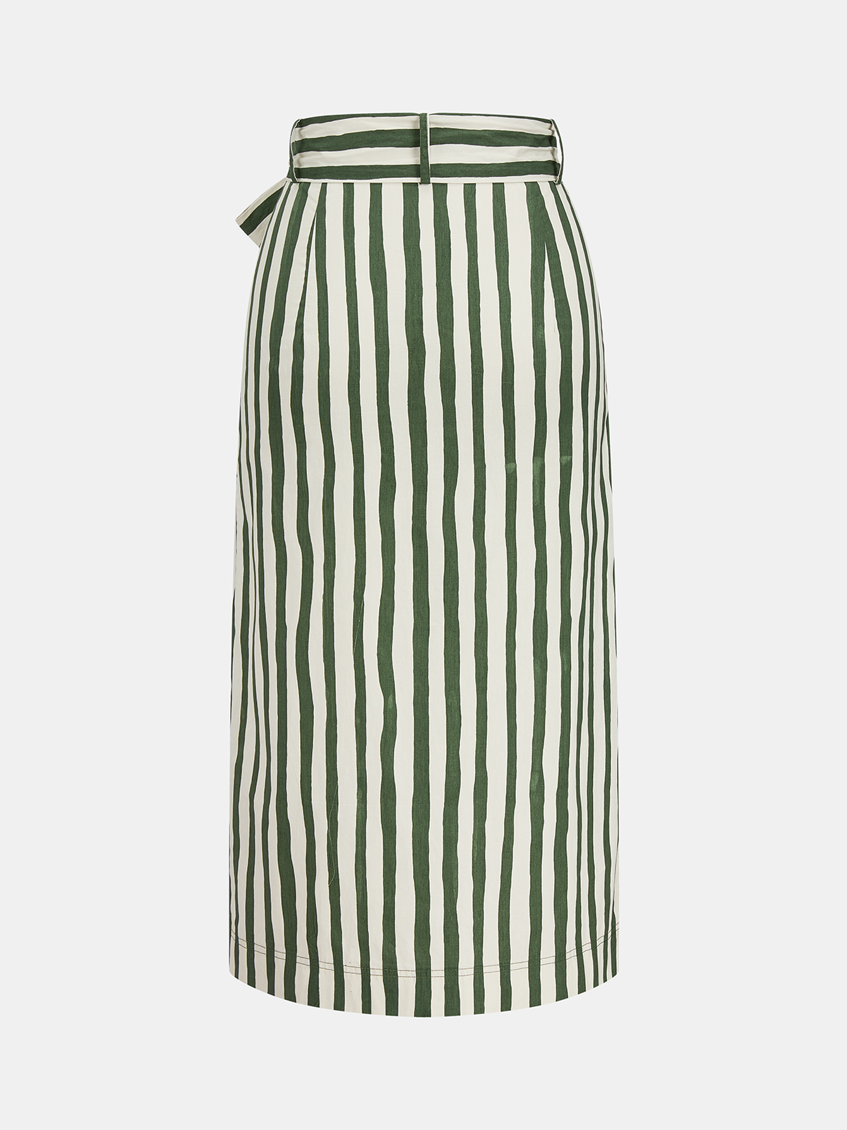 Dames Tweedelig Setje Haltertop en Gestreepte Midi Rok - Groen / Wit - Maelen