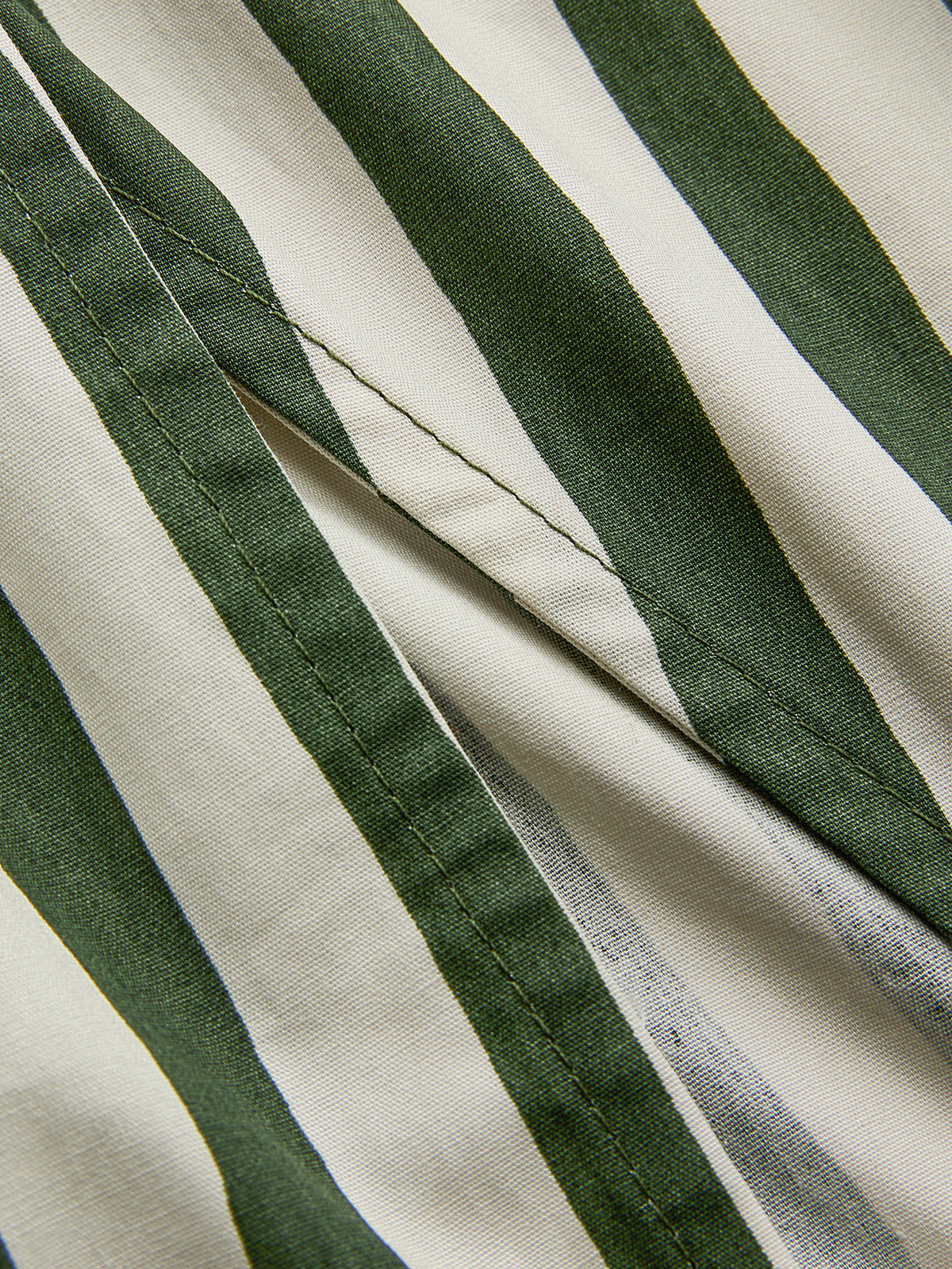 Dames Tweedelig Setje Haltertop en Gestreepte Midi Rok - Groen / Wit - Maelen