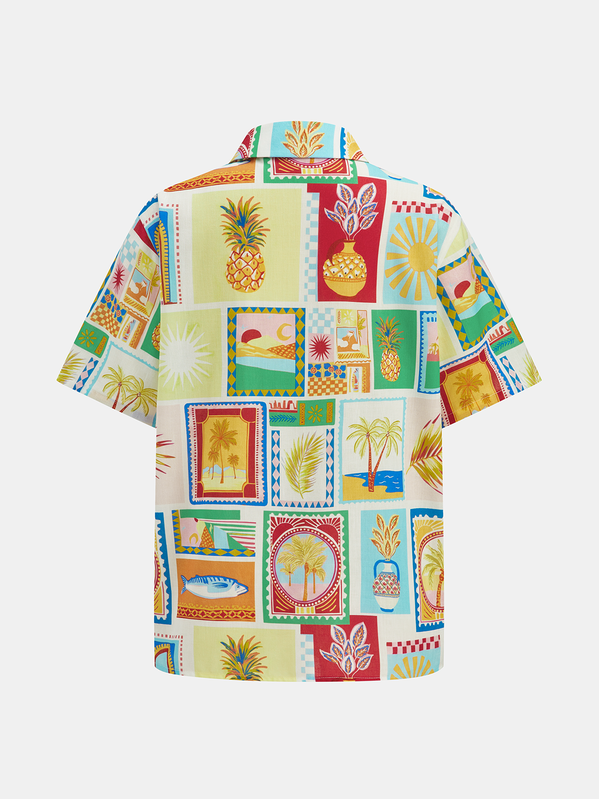 Dames Tweedelig Setje Overhemd en Shorts Tropical Print - Multicolor - Maelen
