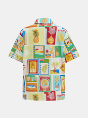 Dames Tweedelig Setje Overhemd en Shorts Tropical Print - Multicolor - Maelen