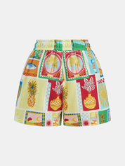 Dames Tweedelig Setje Overhemd en Shorts Tropical Print - Multicolor - Maelen