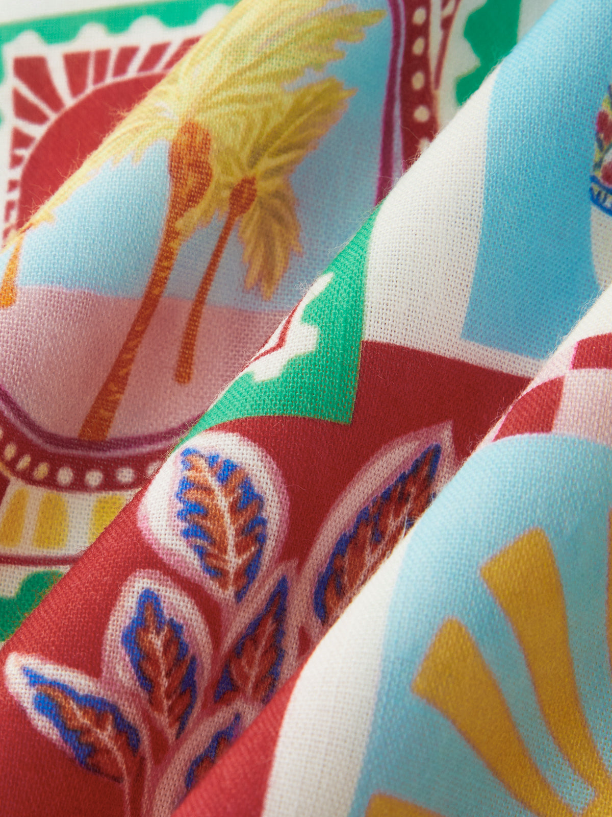 Dames Maxi Jurk Spaghettibandjes Tropical Print Wijd Uitlopend - Multicolor - Maelen