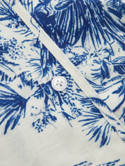 Dames Tweedelig Setje Overhemd en Shorts Toile Print - Blauw / Wit - Maelen