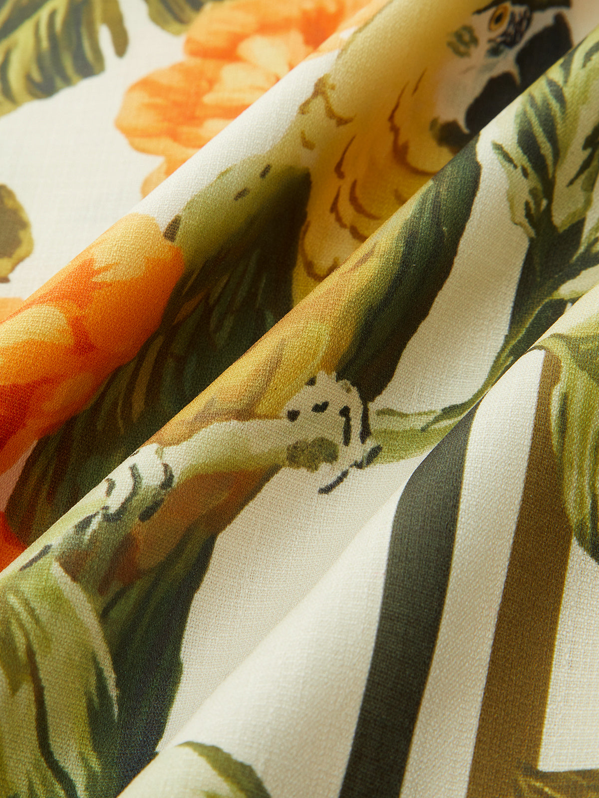 Dames Maxi Jurk Diepe V-hals Tropical Bloemenprint Mouwloos - Groen - Maelen