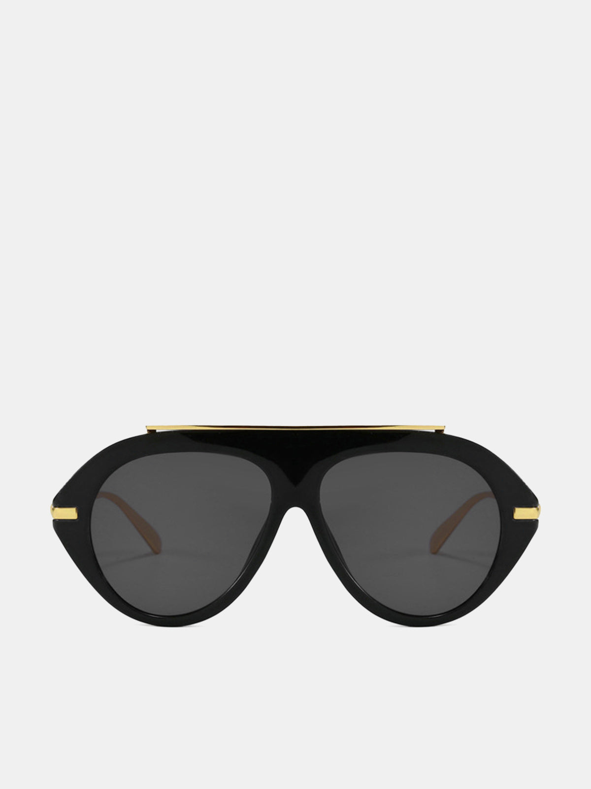 Dames Aviator Zonnebril Oversized Metalen Montuur - Zwart - Maelen
