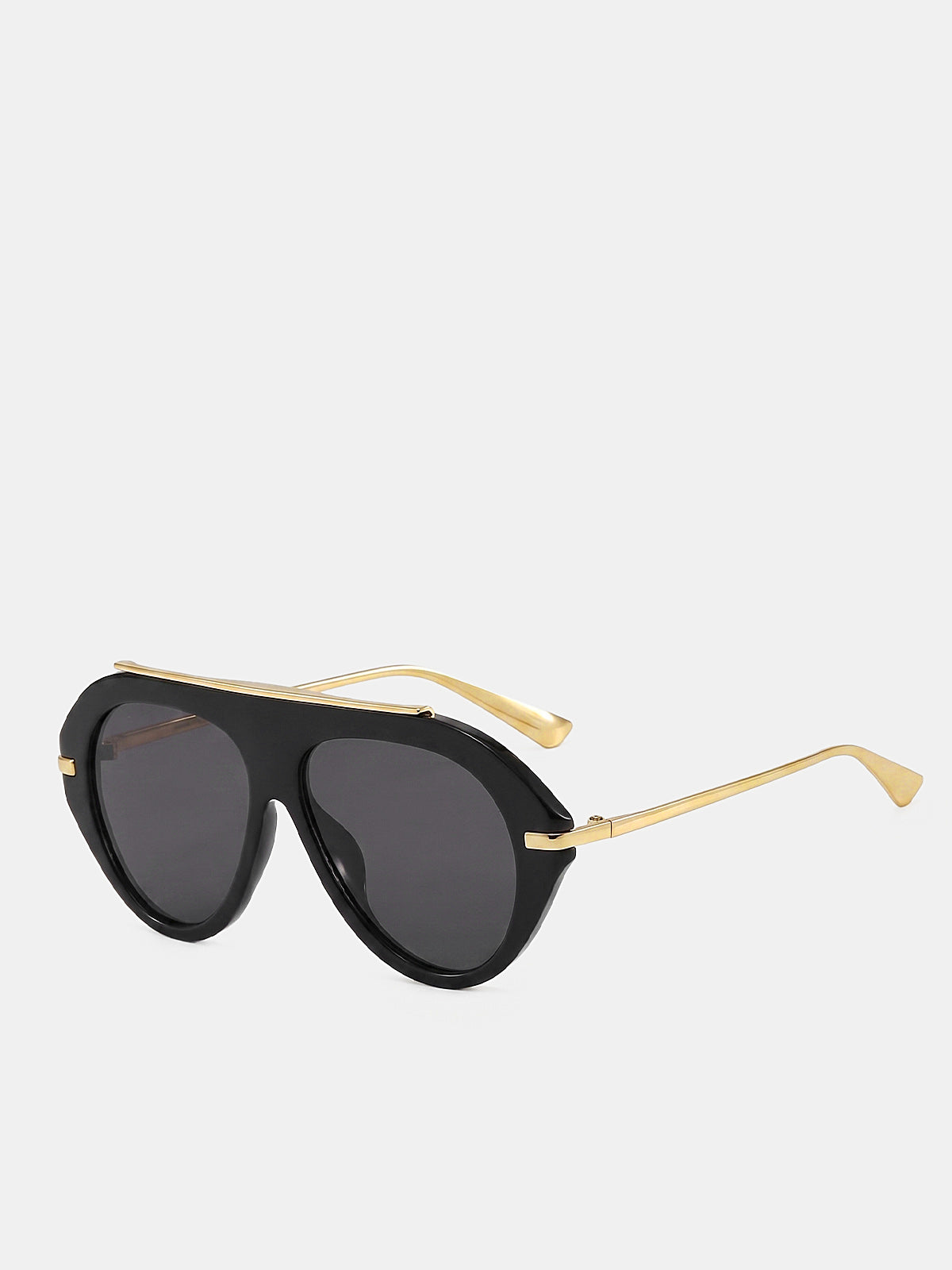 Dames Aviator Zonnebril Oversized Metalen Montuur - Zwart - Maelen