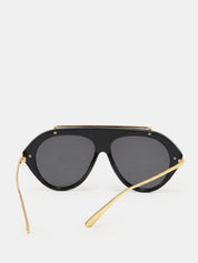 Dames Aviator Zonnebril Oversized Metalen Montuur - Zwart - Maelen