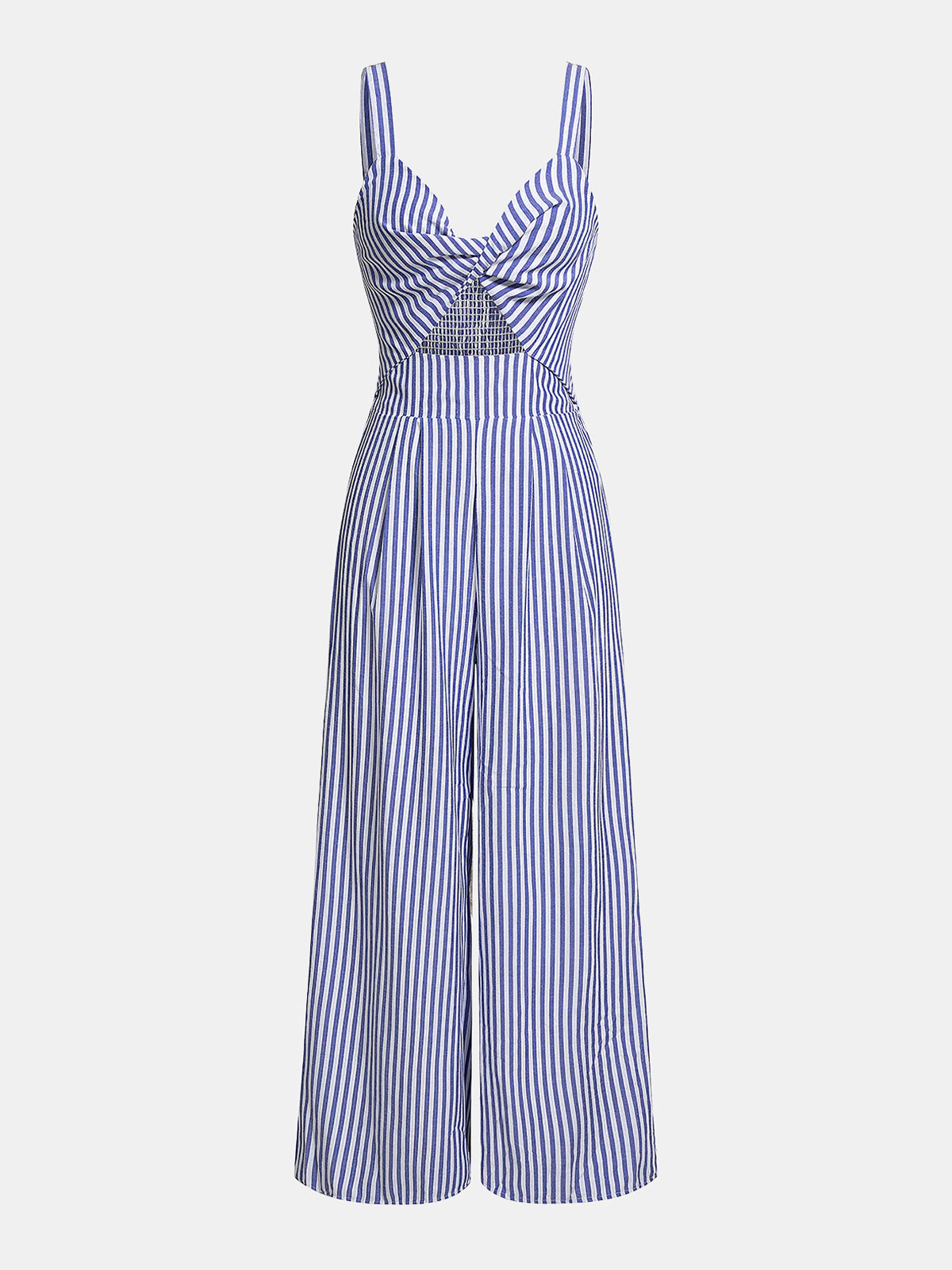 Dames Jumpsuit Cami Wide Leg Gestreept Cutout Detail - Aqua - Maelen
