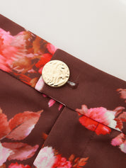 Dames Casual Shorts Bloemenprint Middelhoge Taille - Multicolor - Maelen