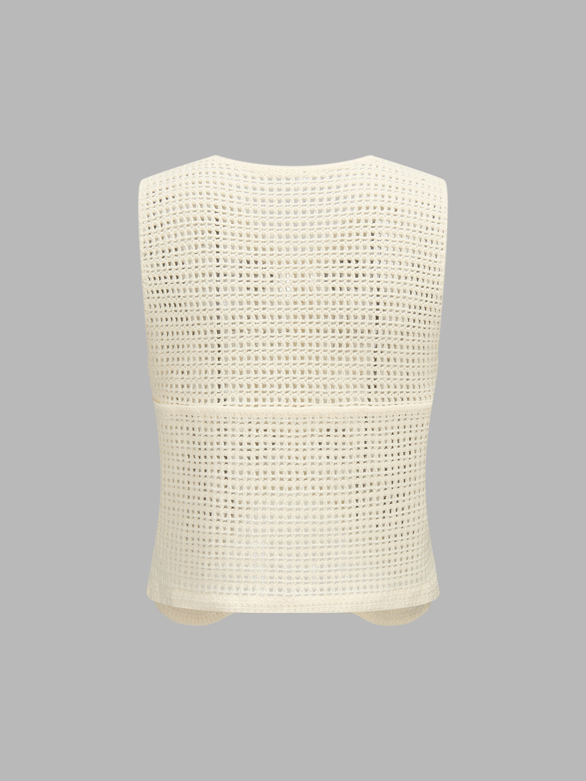 Dames Gehaakt Vest Bloem Borduursel Mouwloos - Beige - Maelen