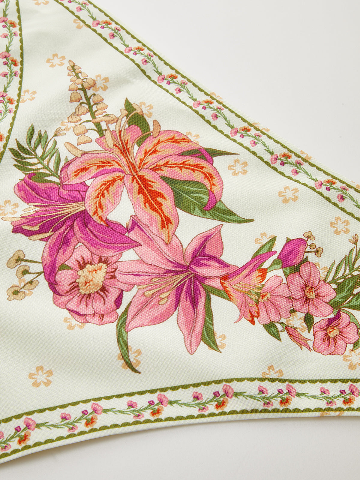 Dames Cropped Haltertop Strik Voorzijde Bloemenprint - Multicolor - Maelen