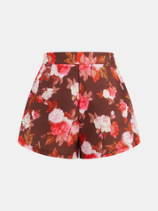 Dames Casual Shorts Bloemenprint Middelhoge Taille - Multicolor - Maelen