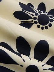 Dames Maxi Jurk Strikbandjes Bloemenprint Wijd Uitlopend - Zwart / Wit - Maelen