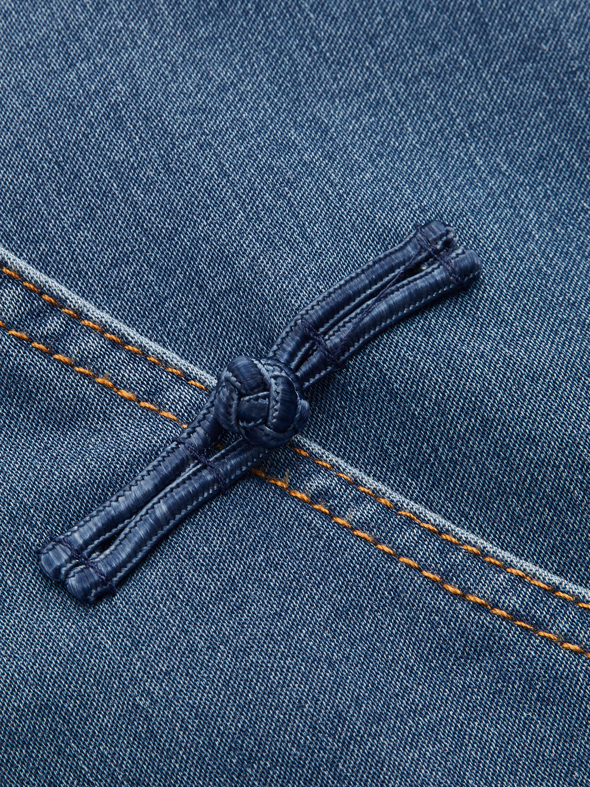 Dames Denim Blouse Korte Mouwen Kikkerknoopjes Polo Kraag - Blauw / Lichtblauw - Maelen