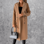 Aeris™ Winter Trenchcoat | Warme Damesjas met Reverskraag in Klassiek Design