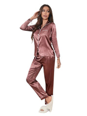 Giulia Dames pyjamaset satijn | Luxe satijnen pyjama met glans | Comfortabele slaapset