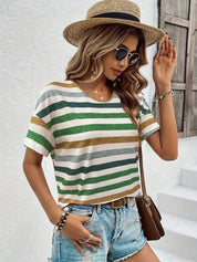 Livia Top | Gestreept Dames T-shirt met Losse Pasvorm en Luchtige Stof