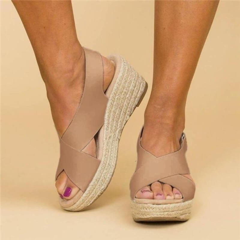 Camila Sleehaksandalen | Zomerse Sandalen met Gekruiste Bandjes en Comfortabele Hak