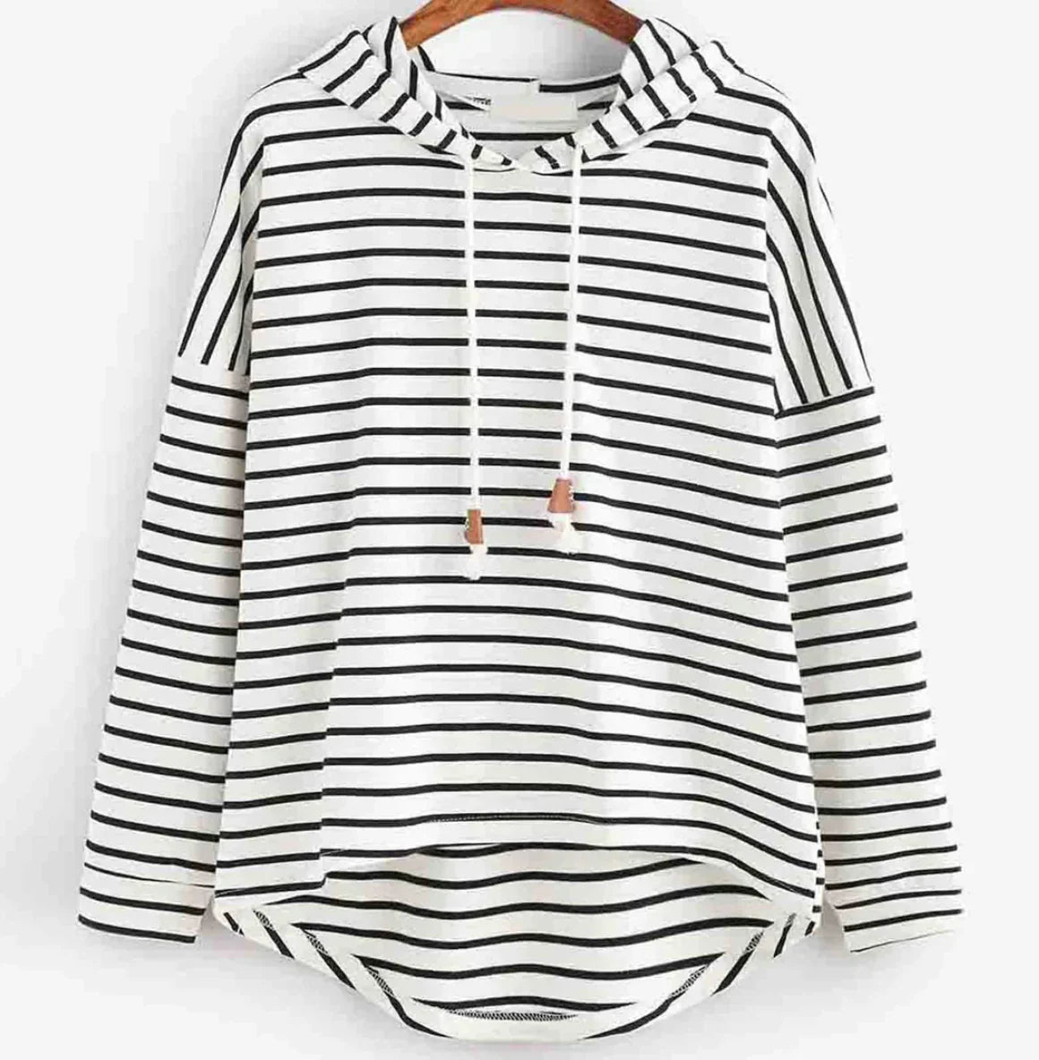 Adeline Hoodie | Gestreepte Casual Hoodie met Losse Pasvorm en Capuchon
