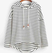 Adeline Hoodie | Gestreepte Casual Hoodie met Losse Pasvorm en Capuchon