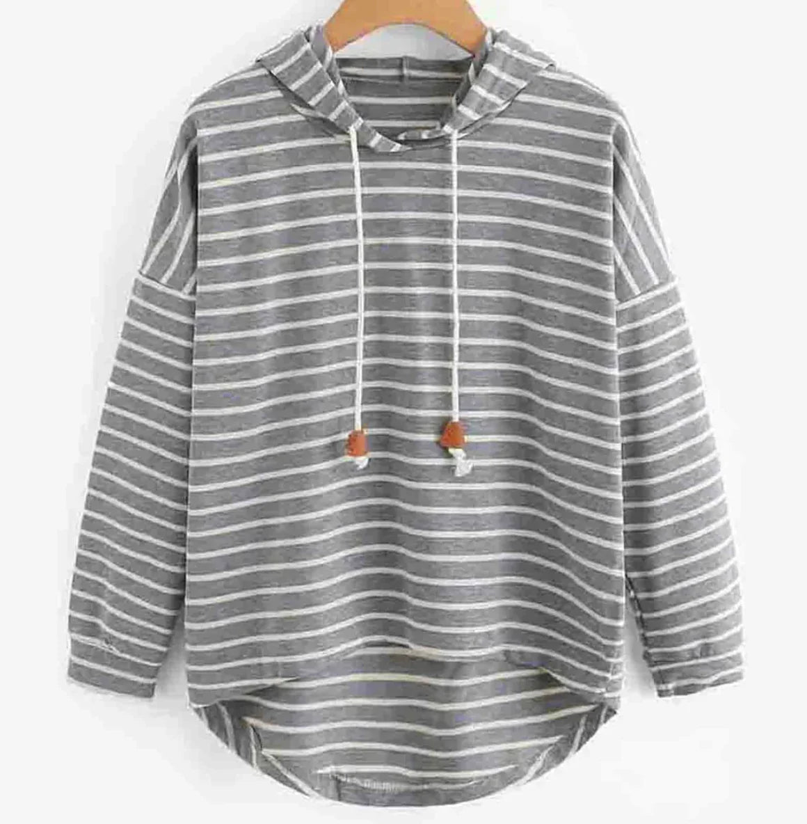 Adeline Hoodie | Gestreepte Casual Hoodie met Losse Pasvorm en Capuchon