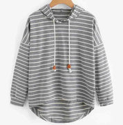 Adeline Hoodie | Gestreepte Casual Hoodie met Losse Pasvorm en Capuchon