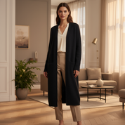 Elena Lang dames vest open front – zachte cardigan voor herfst en winter