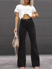 Briana Flared Corduroy Broek | Zachte Corduroy Flared Broek met Hoge Taille en Uitlopende Pijpen