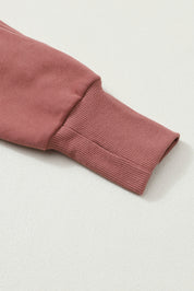 Bruin dames sweatshirt met rits – Elara zip-up trui met hoge kraag en duimgaten