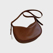 Luna | Halfmaan Crossbody Tas Dames - Compact, Verstelbaar en Veelzijdig - Zwart / Bruin / Wit