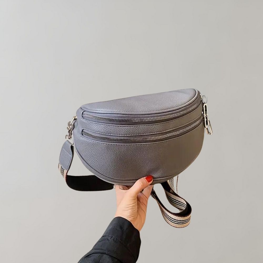 Luna Crossbody tas | Slanke Multi-Zip Leren Crossbody Tas voor dames