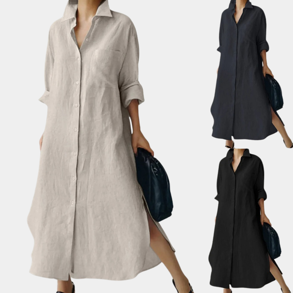 Elena Jurk | Lente Zomer Hemdjurk voor Dames van Hennep met Elegante Pasvorm