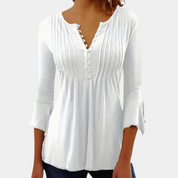 Circe Blouse | Casual Damesblouse met Losvallende Pasvorm en Verfijnde Details