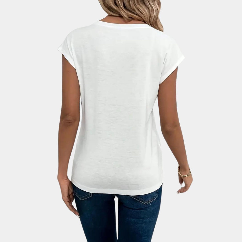 Chiara Top | Casual Dames Top met V-Hals en Ademend Design voor Elk Seizoen