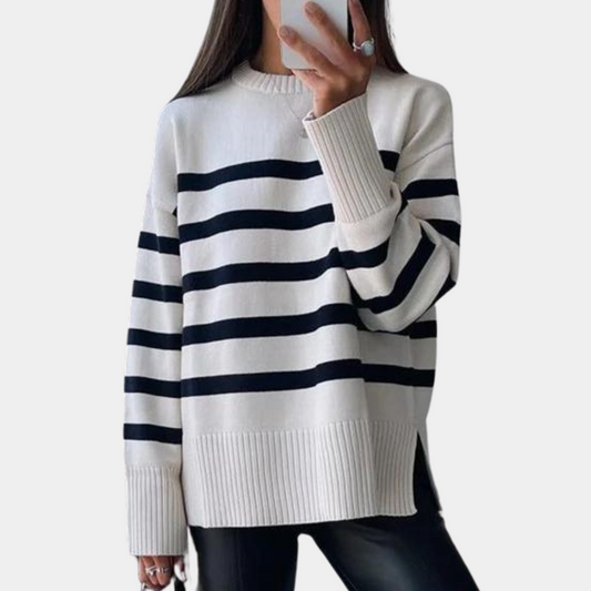 Alina Trui | Oversized Damestrui met Hoge Kraag en Elegante Details