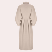 Adira Jas | Getailleerde Winterjas met Double-Breasted Design en Volumineuze Mouwen