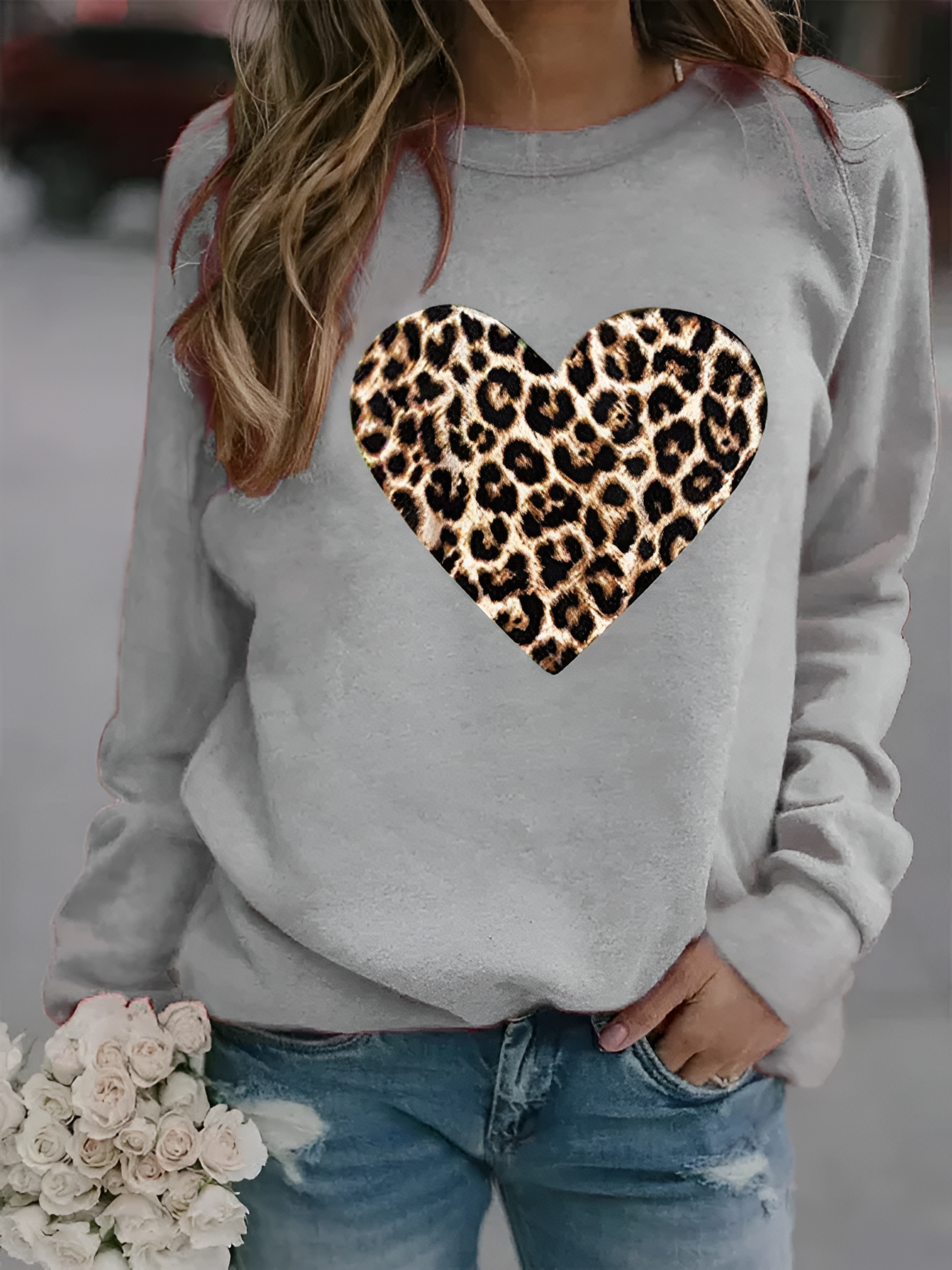 Bianca Animal Sweatshirt | Zacht Damestrui met Opvallende Dierenprint en Relaxte Pasvorm