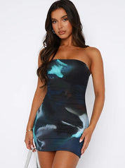 Strapless mini jurk dames, strakke party jurk, sexy zomer jurk | Bella Belucci