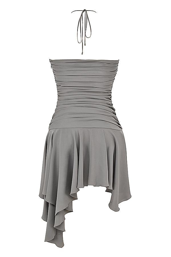 Asymmetrische midi jurk dames, strapless jurk, elegante party jurk | Bella Belucci