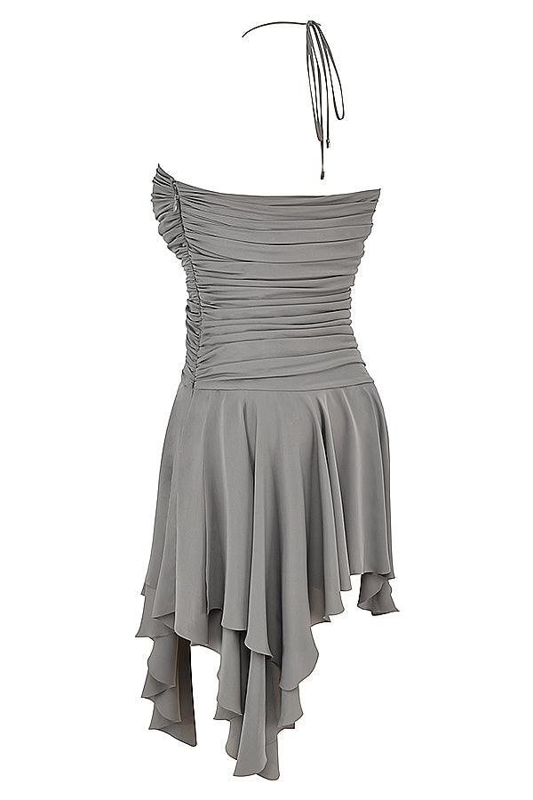 Asymmetrische midi jurk dames, strapless jurk, elegante party jurk | Bella Belucci