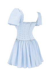 Korset mini jurk dames, broderie jurk, strapless zomer jurk | Bella Belucci