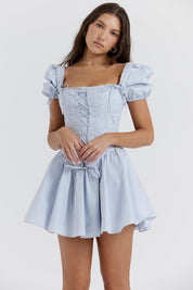Korset mini jurk dames, broderie jurk, strapless zomer jurk | Bella Belucci