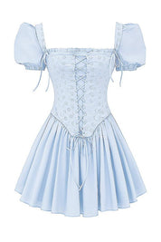 Korset mini jurk dames, broderie jurk, strapless zomer jurk | Bella Belucci