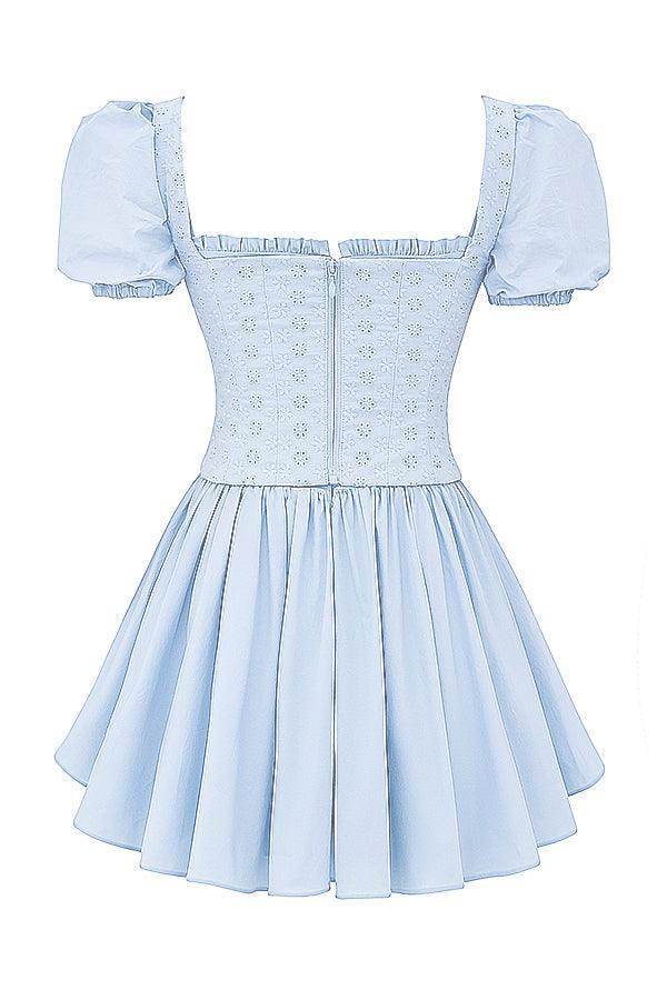 Korset mini jurk dames, broderie jurk, strapless zomer jurk | Bella Belucci