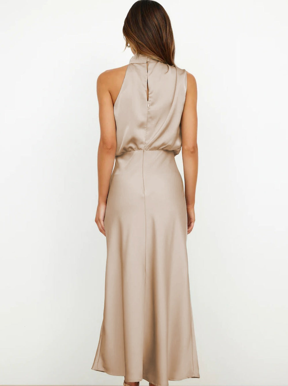 Halter jurk dames elegant, lange avondjurk flowy | Bella Serafina