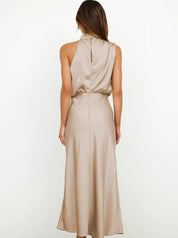 Halter jurk dames elegant, lange avondjurk flowy | Bella Serafina