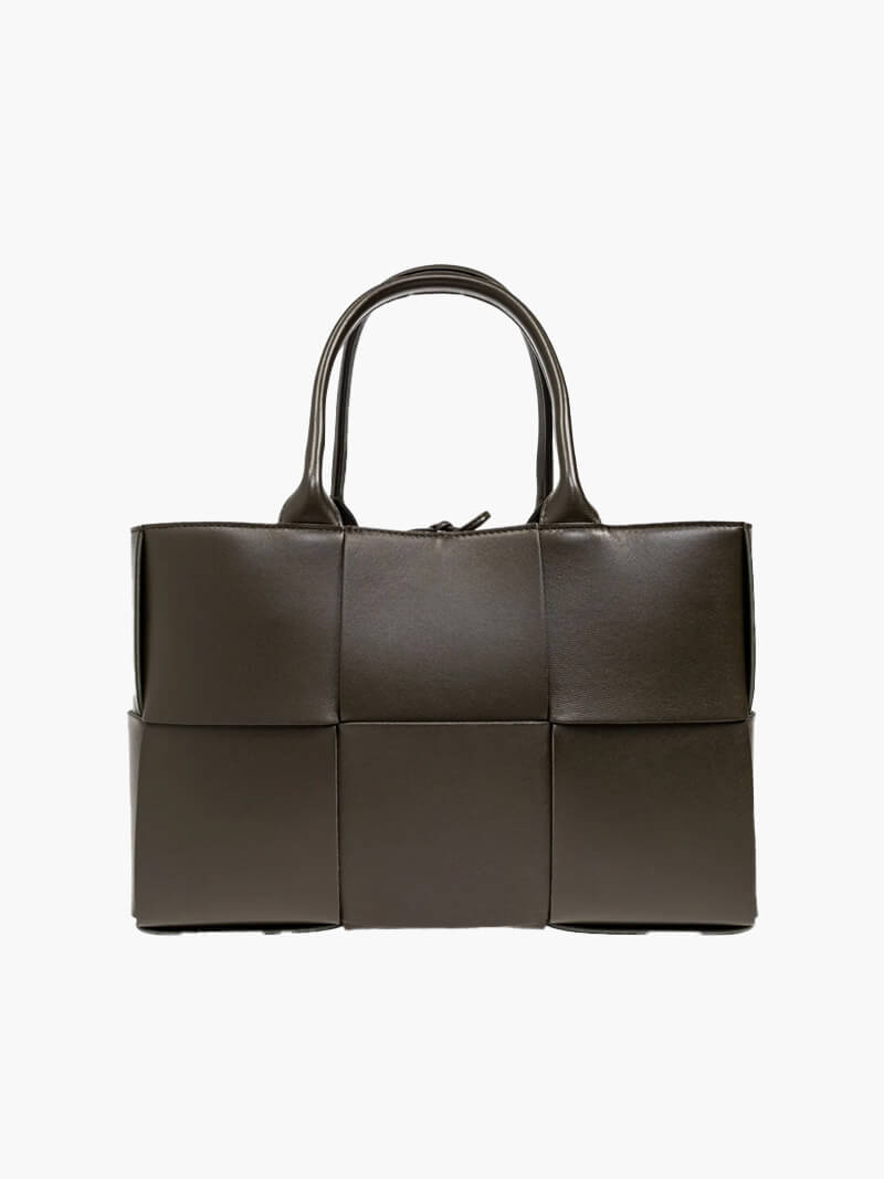 Grote shopper dames tas, geweven handtas, vegan leren tas | Bella Belucci