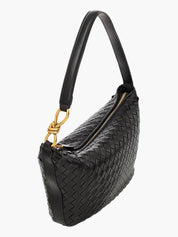 Geweven schoudertas dames, vegan leren handtas trendy | Bella Milano