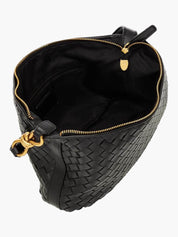 Geweven schoudertas dames, vegan leren handtas trendy | Bella Milano