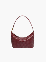 Geweven schoudertas dames, vegan leren handtas trendy | Bella Milano